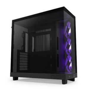 H6 Flow RGB Compact Mid-Tower Airflow Case with RGB Fans – Matte Black