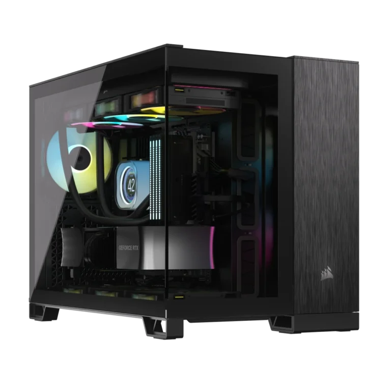 2500X Dual Chamber Micro ATX Case – Black/Obsidian Aluminium