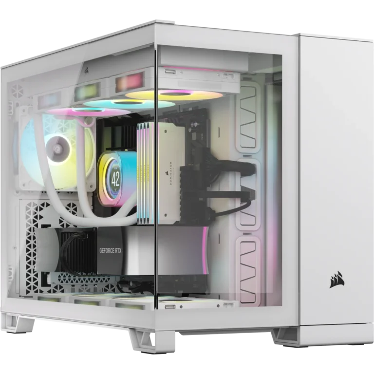 iCUE LINK 2500X RGB Dual Chamber Micro ATX Case – White