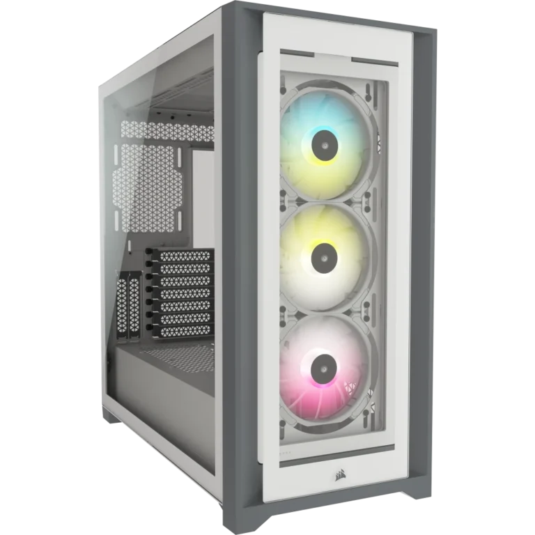 iCUE 5000X RGB Tempered Glass Mid-Tower ATX Case – White