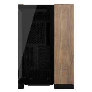 6500X Mid-Tower Dual Chamber Case – Black/Walnut Wood