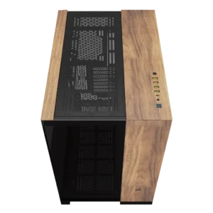 6500X Mid-Tower Dual Chamber Case – Black/Walnut Wood