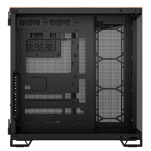 6500X Mid-Tower Dual Chamber Case – Black/Walnut Wood