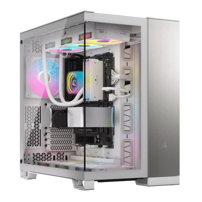 6500X Mid-Tower Dual Chamber Case – White/Satin Gray Aluminium