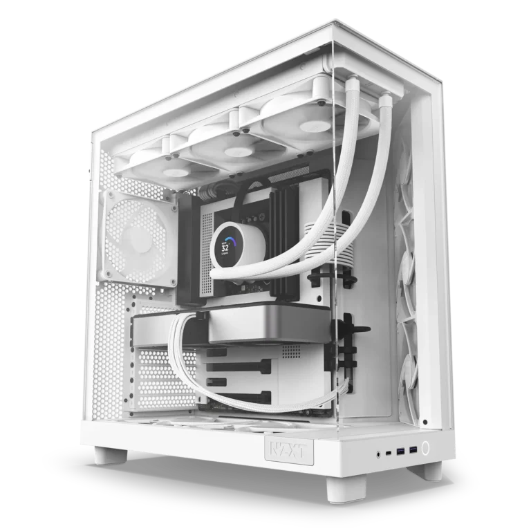 H6 Flow Compact Mid-Tower Airflow Case – Matte White