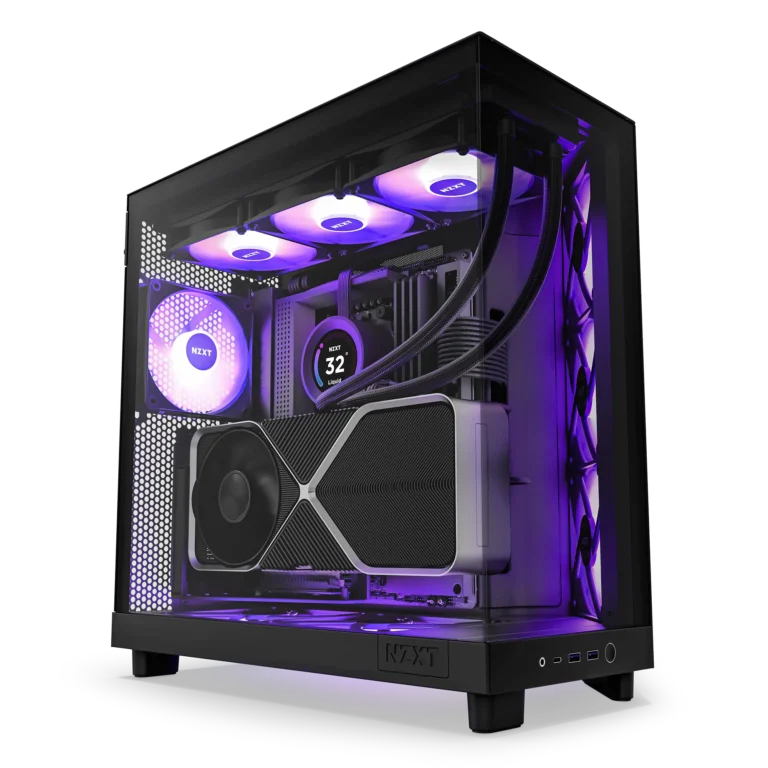 H6 Flow RGB Compact Mid-Tower Airflow Case with RGB Fans – Matte Black