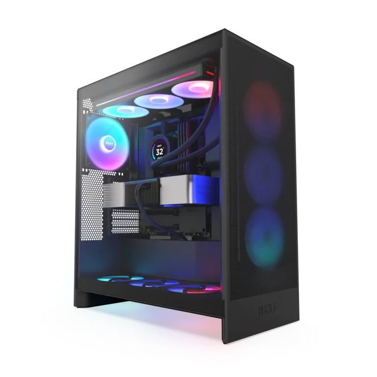 H7 Flow RGB Mid-Tower ATX Airflow Case with RGB Fans – Matte Black