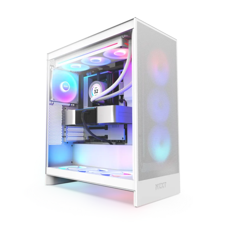 H7 Flow RGB Mid-Tower ATX Airflow Case with RGB Fans – Matte White