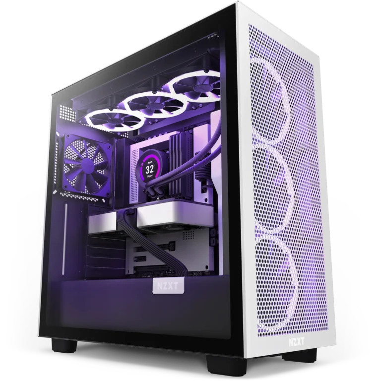 H7 Flow (2022) Mid-Tower Airflow Case – Matte White / Matte Black