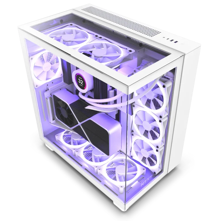 H9 Elite Premium Dual-Chamber Mid-Tower Airflow Case – Matte White