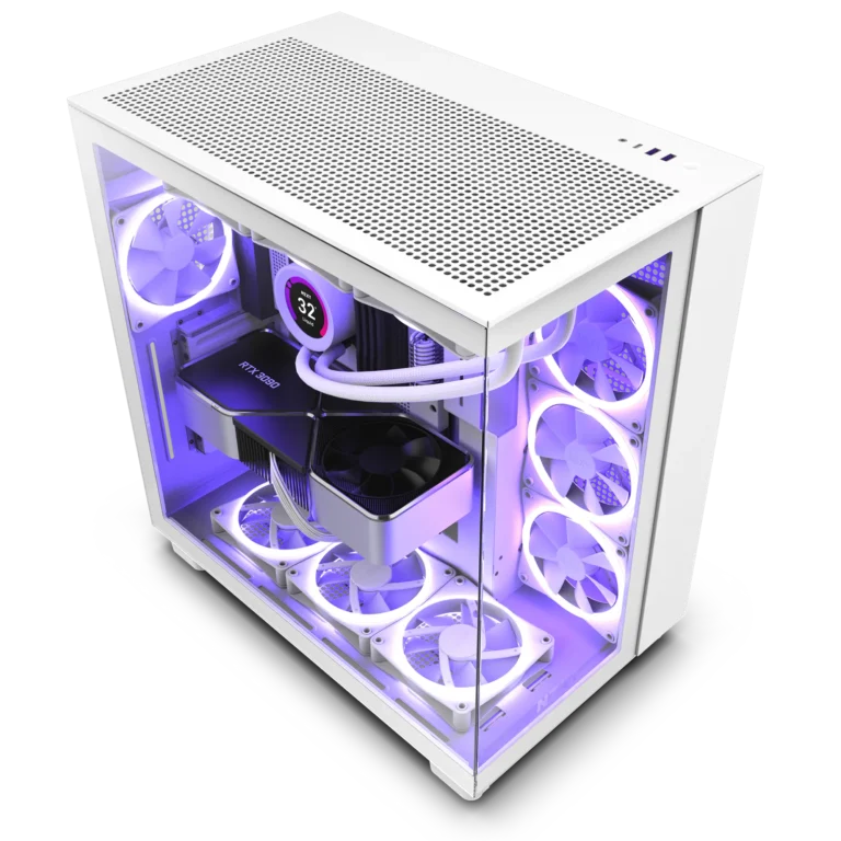 H9 Flow Dual-Chamber Mid-Tower Airflow Case – Matte White