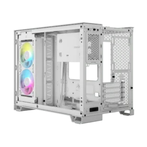 iCUE LINK 2500X RGB Dual Chamber Micro ATX Case – White