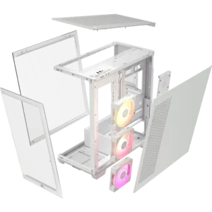 iCUE LINK 3500X RGB Mid-Tower Case – White