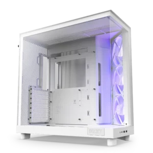 H6 Flow RGB Compact Mid-Tower Airflow Case with RGB Fans – Matte White